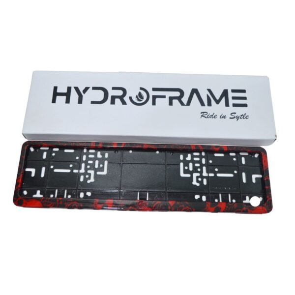 Number Plate Frame Set – Skull Red Print | Acrylic MG Logo Finish - Image 2
