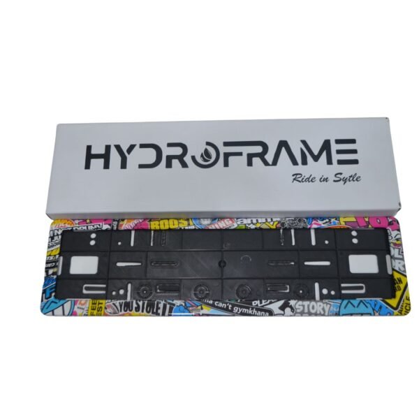 Number Plate Frame Set – Cartoon Graffiti Print | Funky Hydro-Dipped - Image 2