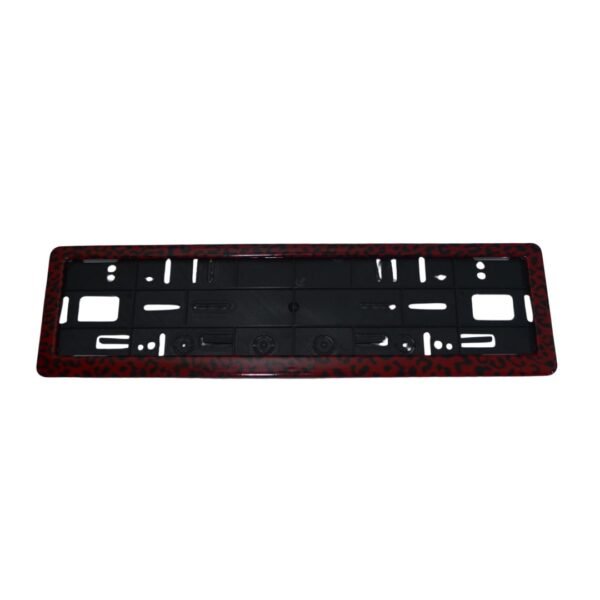 Number Plate Frame Set – Red & Black Tiger Print | Glossy Hydro-Dipped