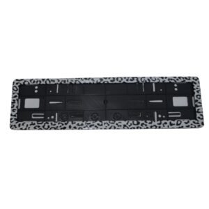 Number Plate Frame Set – Snow Leopard Print | Glossy Hydro-Dipped