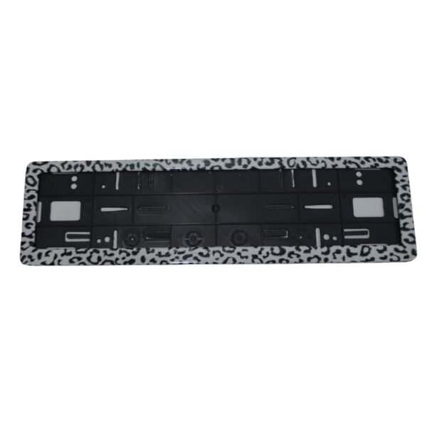 Number Plate Frame Set – Snow Leopard Print | Glossy Hydro-Dipped