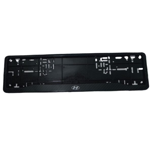 Hyundai Carbon Fiberr Number Plate Frame | Premium Logo Inlay