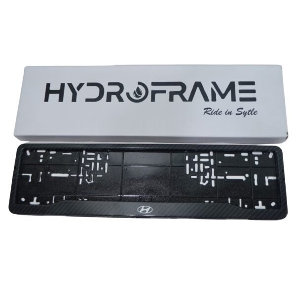 Hyundai Carbon Fiberr Number Plate Frame | Premium Logo Inlay - Image 2