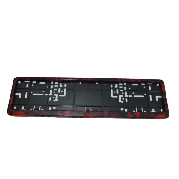 Number Plate Frame Set – Skull Red Print | Acrylic MG Logo Finish