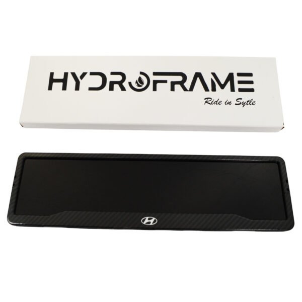Hyundai Carbon Fiberr Number Plate Frame | Premium Logo Inlay - Image 2