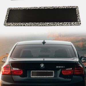 Number Plate Frame Set – Snow Leopard Print | Glossy Hydro-Dipped