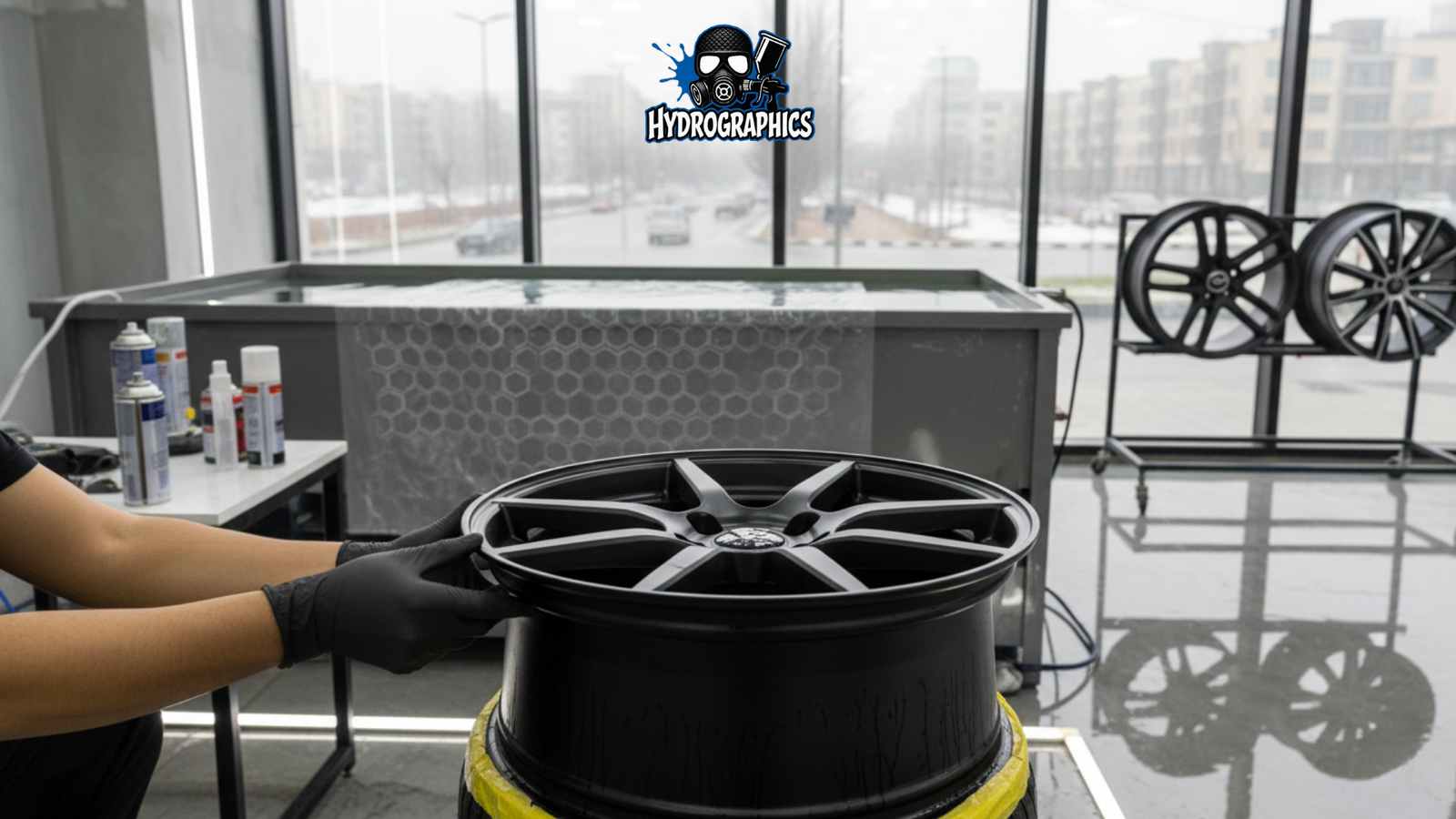 Hydrographics custom coating service in Noida for automotive parts.